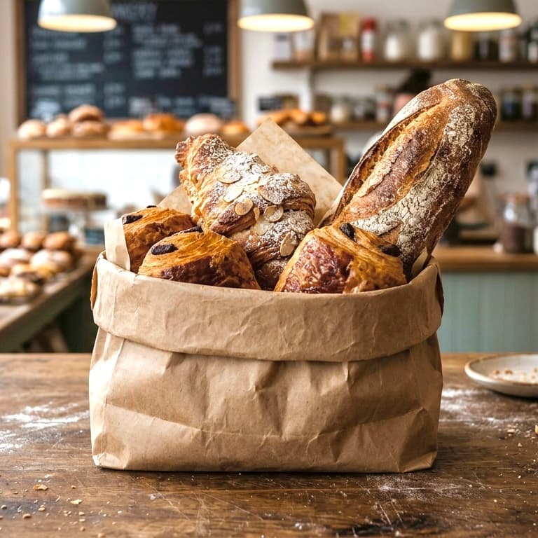 Fresh bakery pastries and bread